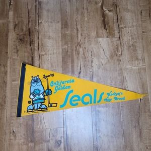 Vtg 1974 California Golden Seals Pennant NHL Sparky